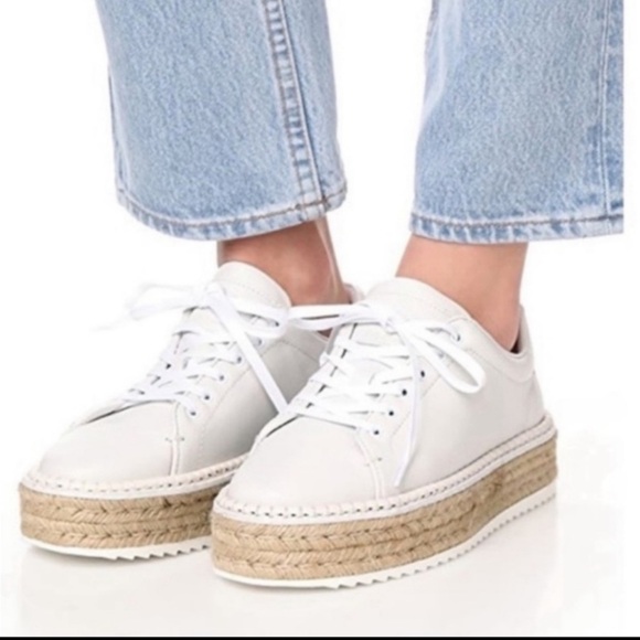 Rag & Bone Kent White Leather Espadrille Sneakers - Picture 4 of 12